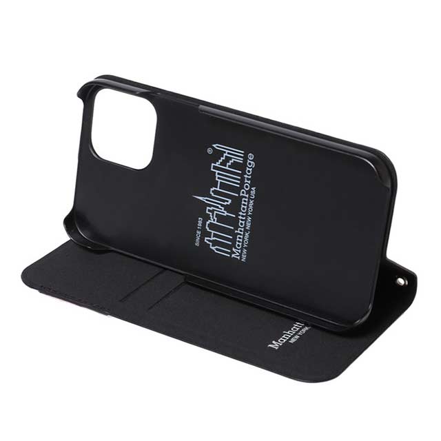 【iPhone12/12 Pro ケース】PU Leather Book Type Case (BLACK)サブ画像