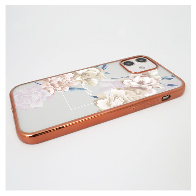 【iPhone12 mini ケース】rienda メッキクリアケース (Reversi Flower/ベージュ)サブ画像