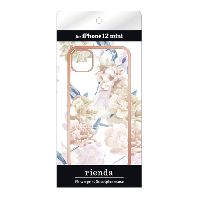 【iPhone12 mini ケース】rienda メッキクリアケース (Reversi Flower/ベージュ)サブ画像