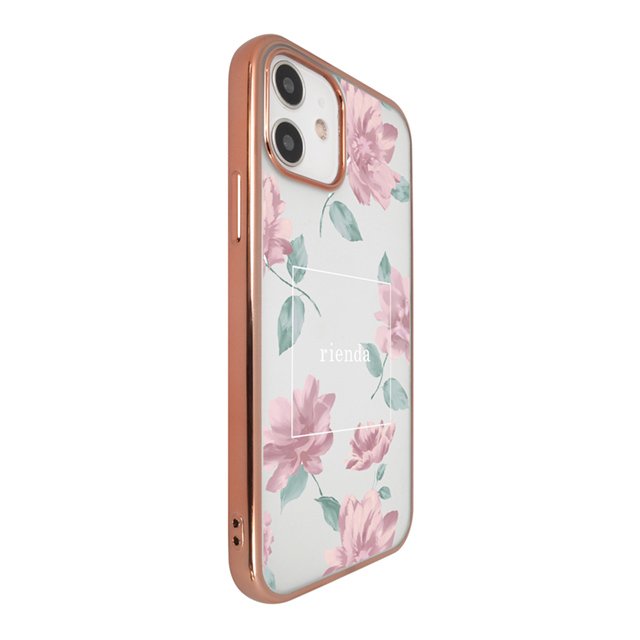 【iPhone12 mini ケース】rienda メッキクリアケース (Lace Flower/ピンク)サブ画像