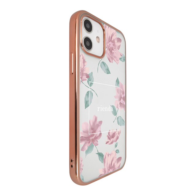 【iPhone12/12 Pro ケース】rienda メッキクリアケース (Lace Flower/ピンク)サブ画像