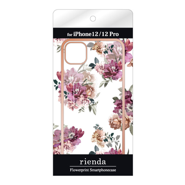 【iPhone12/12 Pro ケース】rienda メッキクリアケース (Brilliant Flower/バーガンディー)サブ画像