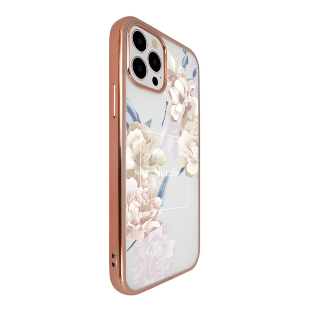 【iPhone12 Pro Max ケース】rienda メッキクリアケース (Reversi Flower/ベージュ)サブ画像