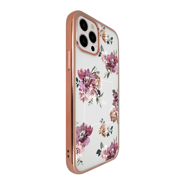 【iPhone12 Pro Max ケース】rienda メッキクリアケース (Brilliant Flower/バーガンディー)サブ画像