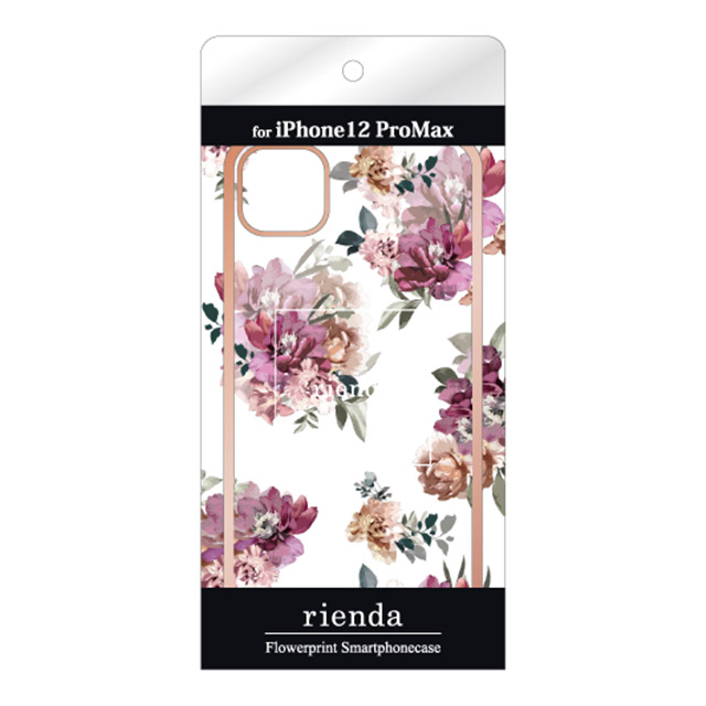 【iPhone12 Pro Max ケース】rienda メッキクリアケース (Brilliant Flower/バーガンディー)サブ画像