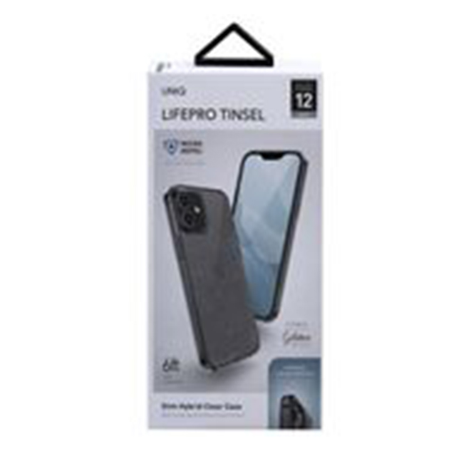 【iPhone12 mini ケース】Lifepro Tinsel 耐衝撃ハイブリッド素材採用 ラメ入り クリアケース (SMOKE)サブ画像
