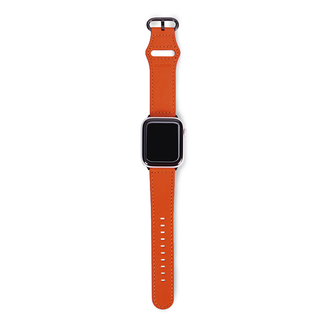【Apple Watch バンド 41/40/38mm】GENUINE LEATHER STRAP (オレンジ) for Apple Watch SE(第2/1世代)/Series9/8/7/6/5/4/3/2/1サブ画像