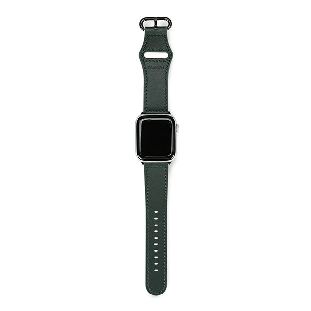 【Apple Watch バンド 41/40/38mm】GENUINE LEATHER STRAP (ディープグリーン) for Apple Watch SE(第2/1世代)/Series9/8/7/6/5/4/3/2/1サブ画像
