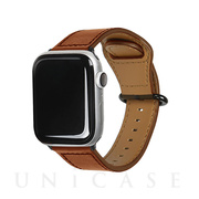 【Apple Watch バンド 49/45/44/42mm】GENUINE LEATHER STRAP (ブラウン) for Apple Watch Ultra2/SE(第2/1世代)/Series9/8/7/6/5/4/3/2/1