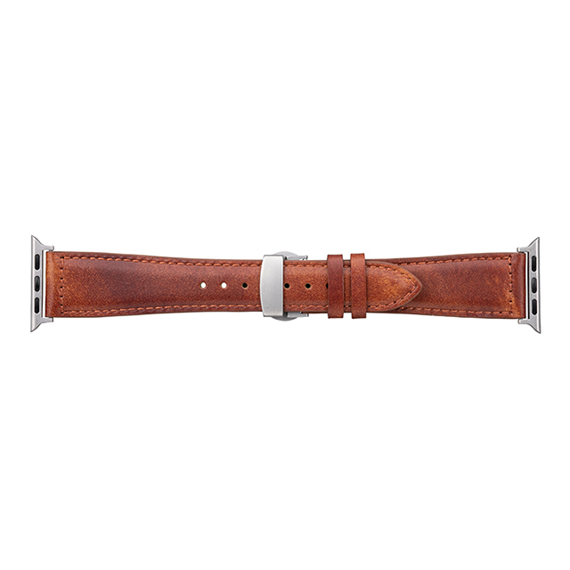 【Apple Watch バンド 49/45/44/42mm】Museum-calf German Leather Watchband (Brown) for Apple Watch Ultra2/1/SE(第2/1世代)/Series9/8/7/6/5/4/3/2/1サブ画像