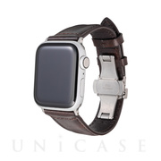 【Apple Watch バンド 49/45/44/42mm】Museum-calf German Leather Watchband (Dark Brown) for Apple Watch Ultra2/1/SE(第2/1世代)/Series9/8/7/6/5/4/3/2/1