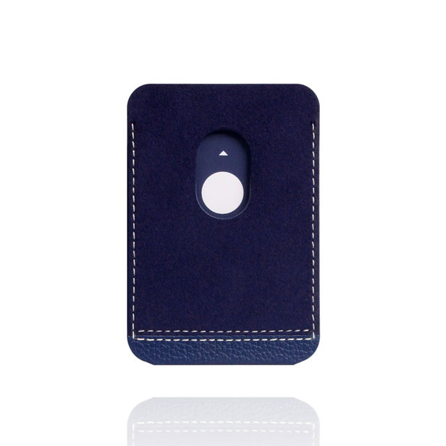 iPhone】MagSafe対応 Full Grain Leather カードケース (ネイビー