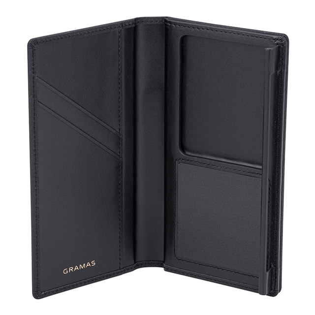 【マルチ スマホケース】”UNIVERSAL CASE” German Shrunken-calf Genuine Leather Book Case (Regular size) Blackgoods_nameサブ画像