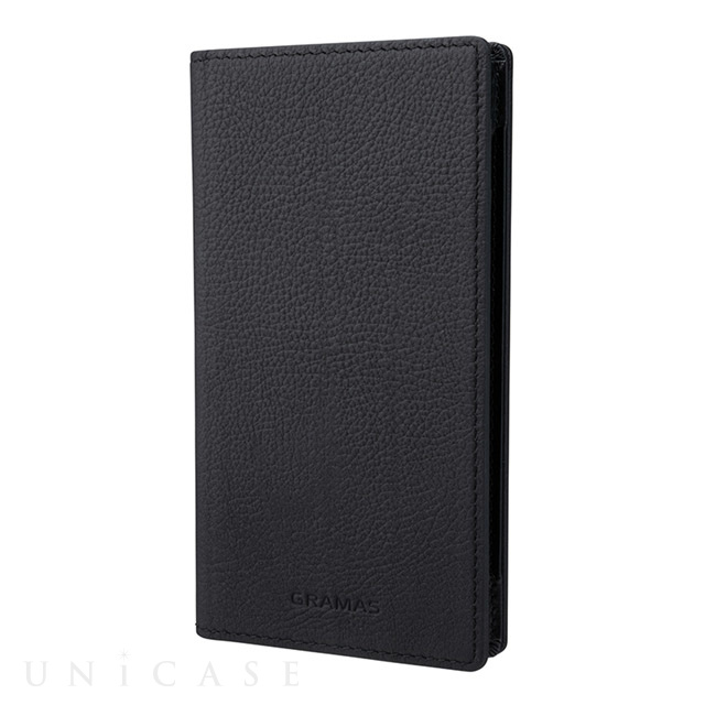 【マルチ スマホケース】”UNIVERSAL CASE” German Shrunken-calf Genuine Leather Book Case (Small size) Black