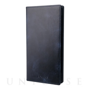【マルチ スマホケース】”UNIVERSAL CASE” Museum-calf Leather Book Case (Regular size) Navy