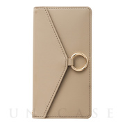 【iPhone13 Pro ケース】Letter Ring Flip Case for iPhone13 Pro (beige)