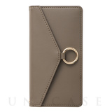 【iPhone13 ケース】Letter Ring Flip Case for iPhone13 (mocha)