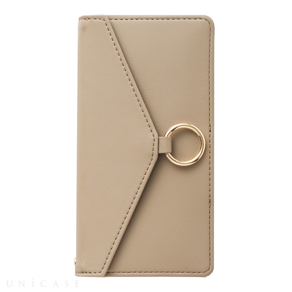 【iPhone13 ケース】Letter Ring Flip Case for iPhone13 (beige)