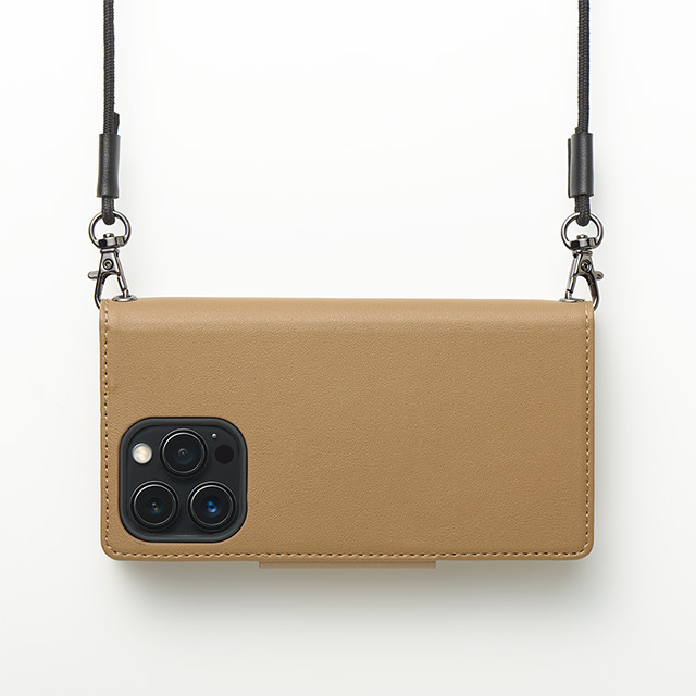 【iPhone13 Pro ケース】Teshe basic flip case for iPhone13 Pro (khaki)