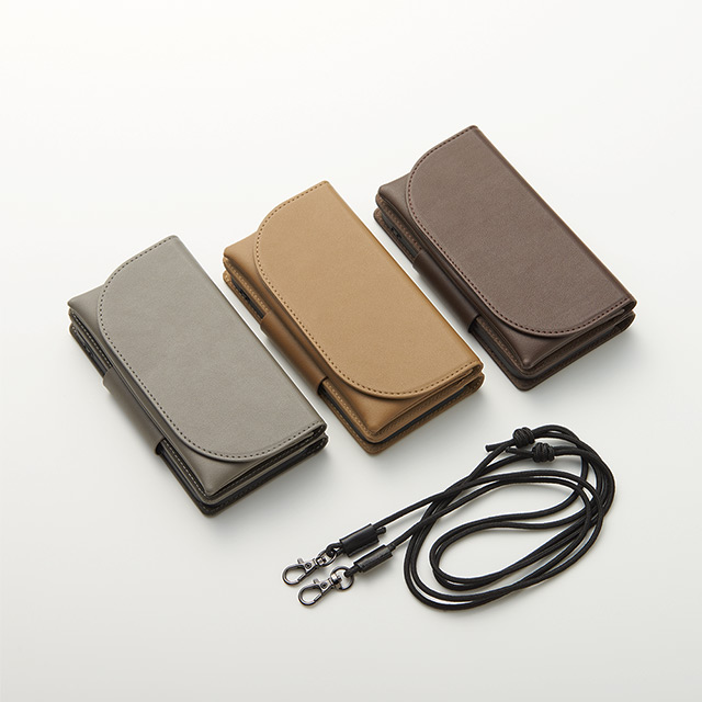 【iPhone13 ケース】Teshe basic flip case for iPhone13 (gray)