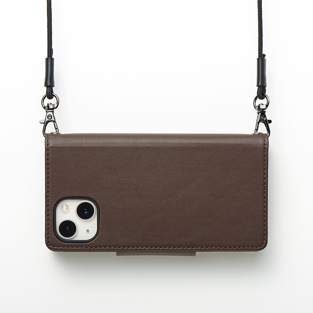 【iPhone13 ケース】Teshe basic flip case for iPhone13 (choco)