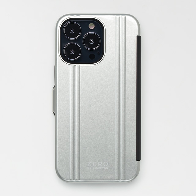 【iPhone13 Pro ケース】ZERO HALLIBURTON Hybrid Shockproof Flip Case for iPhone13 Pro (Silver)サブ画像