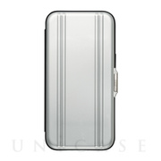 【iPhone13 ケース】ZERO HALLIBURTON Hybrid Shockproof Flip Case for iPhone13 (Silver)