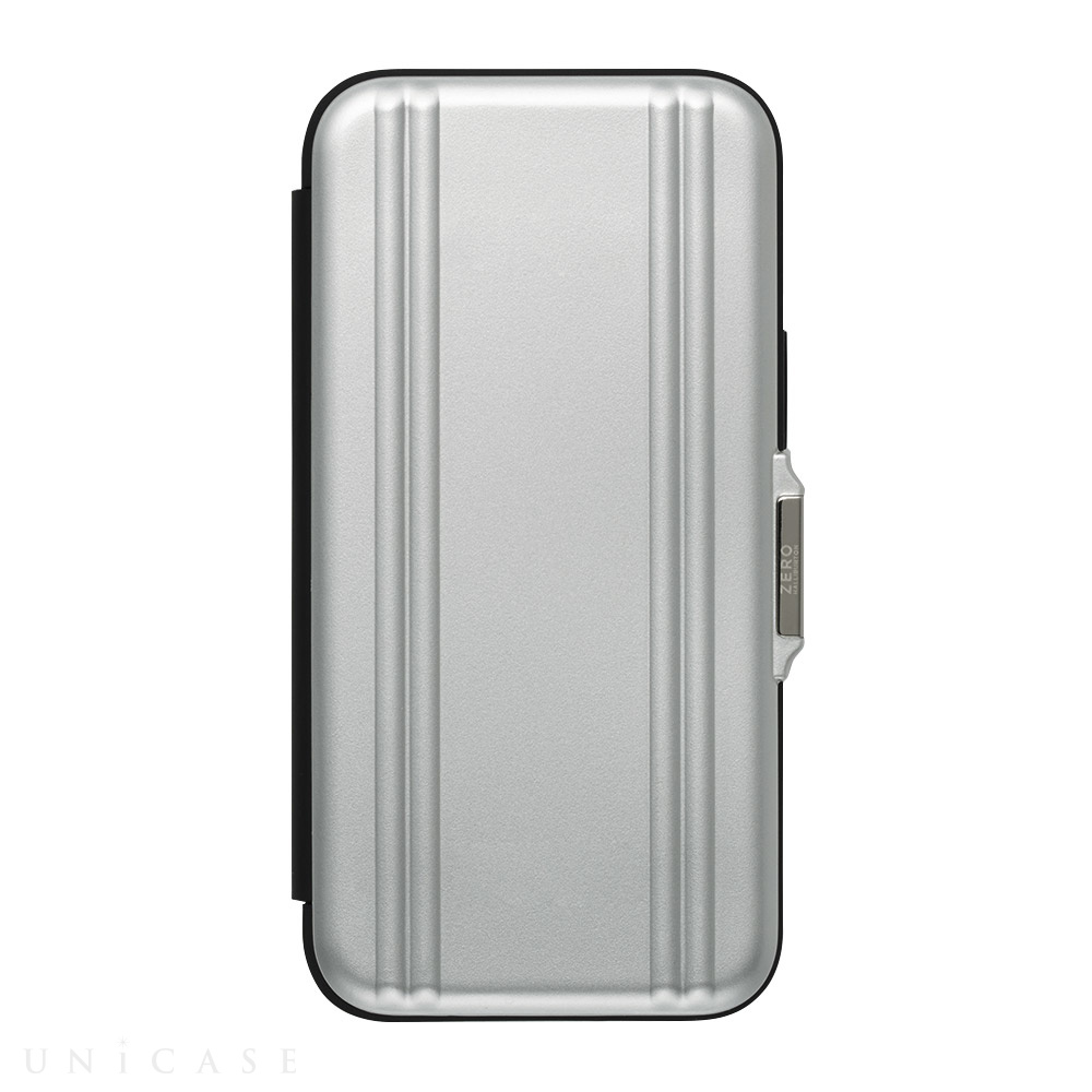 【iPhone13 mini ケース】ZERO HALLIBURTON Hybrid Shockproof Flip Case for iPhone13 mini (Silver)