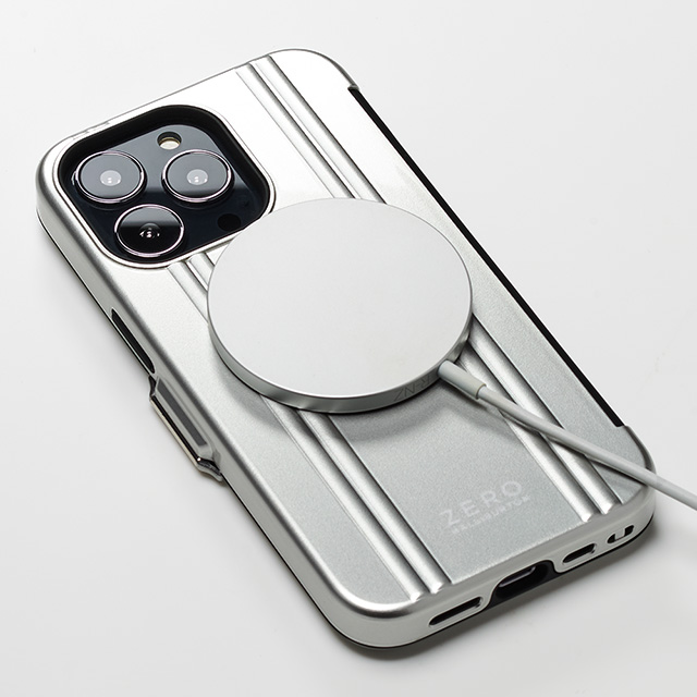 【iPhone13 mini ケース】ZERO HALLIBURTON Hybrid Shockproof Flip Case for iPhone13 mini (Silver)goods_nameサブ画像