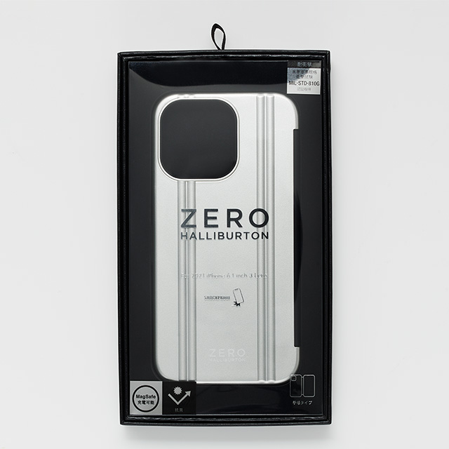 【iPhone13 mini ケース】ZERO HALLIBURTON Hybrid Shockproof Flip Case for iPhone13 mini (Silver)goods_nameサブ画像