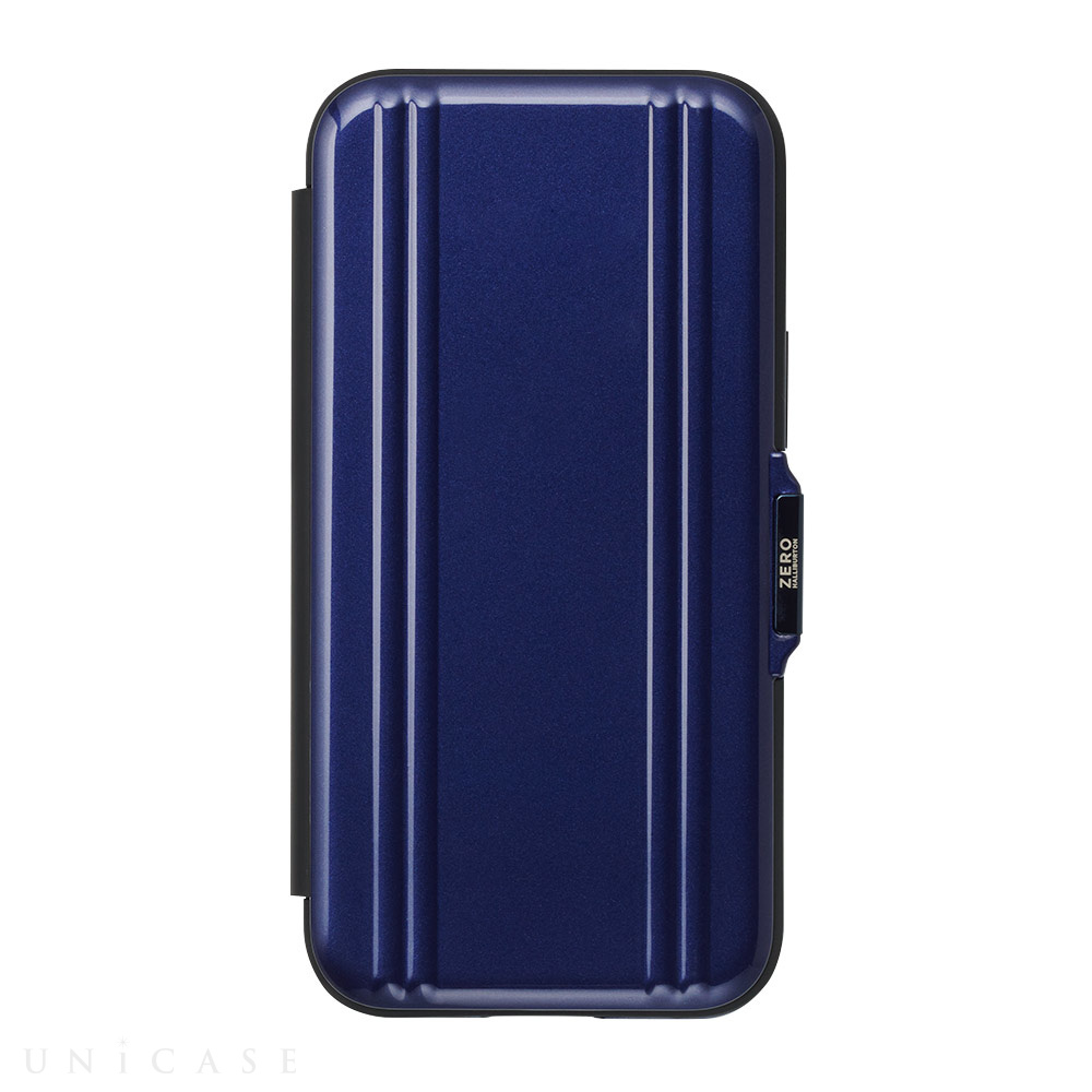 【iPhone13 mini ケース】ZERO HALLIBURTON Hybrid Shockproof Flip Case for iPhone13 mini (Blue)