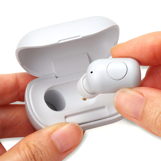 【完全ワイヤレスイヤホン】Bluetooth 5.0搭載 片耳ワイヤレスイヤホン 充電ケース付 (ホワイト)サブ画像