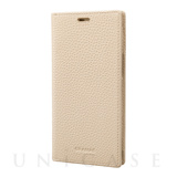 【iPhone13 mini/12 mini ケース】German Shrunken-calf Genuine Leather Book Case (White)