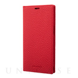 【iPhone13 ケース】German Shrunken-calf Genuine Leather Book Case (Red)
