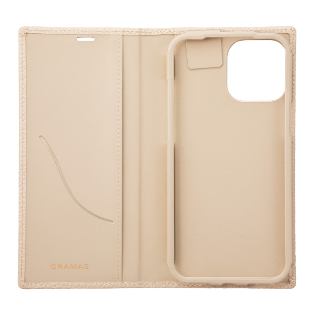 【iPhone13 Pro Max ケース】German Shrunken-calf Genuine Leather Book Case (White)サブ画像