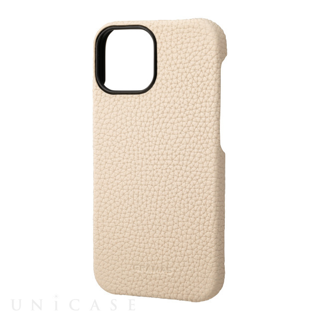 【iPhone13 mini/12 mini ケース】German Shrunken-calf Leather Shell Case (White)