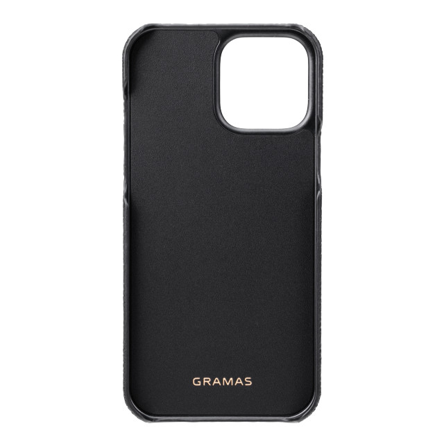 【iPhone13 Pro Max ケース】German Shrunken-calf Leather Shell Case (Black)サブ画像