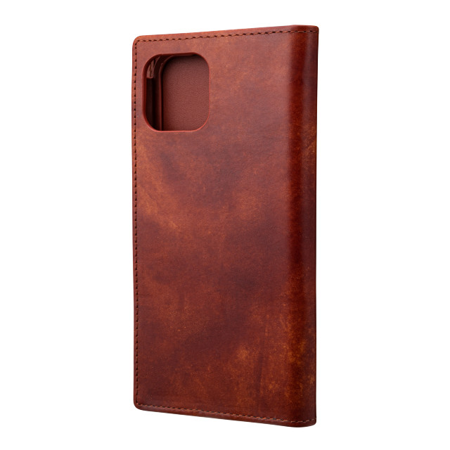 【iPhone13 ケース】Museum-calf Genuine Leather Book Case (Brown)サブ画像