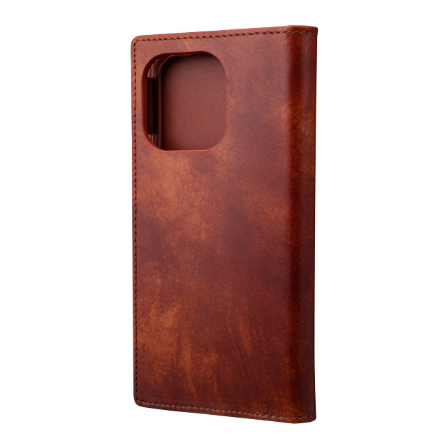 【iPhone13 Pro ケース】Museum-calf Genuine Leather Book Case (Navy)サブ画像