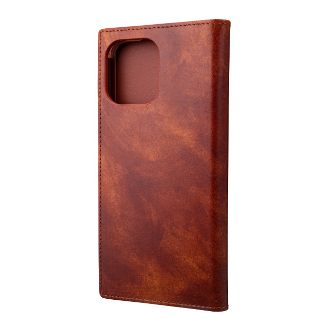【iPhone13 Pro Max ケース】Museum-calf Genuine Leather Book Case (Navy)サブ画像