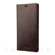 【iPhone13 Pro Max/12 Pro Max ケース】Museum-calf Genuine Leather Book Case (Dark Brown)