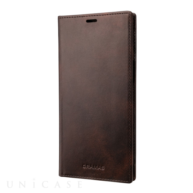 【iPhone13 Pro Max ケース】Museum-calf Genuine Leather Book Case (Dark Brown)