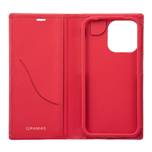 【iPhone13 Pro ケース】Italian Genuine Leather Book Case (Red)サブ画像
