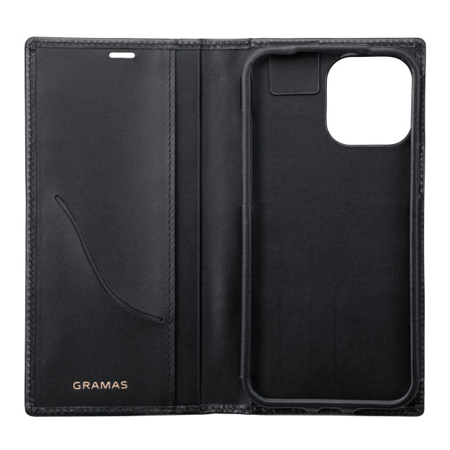 【iPhone13 Pro Max ケース】Italian Genuine Leather Book Case (Black)サブ画像
