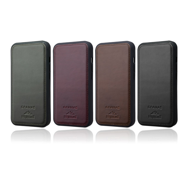 【iPhone13/13 Pro ケース】Chromexcel Genuine Leather Full Cover Hybrid Shell Case (Black)サブ画像