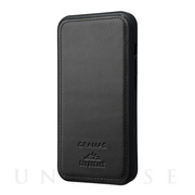 【iPhone13/13 Pro ケース】Chromexcel Genuine Leather Full Cover Hybrid Shell Case (Black)