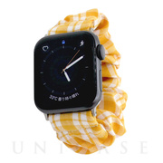 【Apple Watch バンド 41/40/38mm】シュシュバンド チェック柄 (シュシュ付き) TYPE-A (イエロー) for Apple Watch SE(第2/1世代)/Series9/8/7/6/5/4/3/2/1
