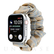 【Apple Watch バンド 41/40/38mm】シュシュバンド チェック柄 (シュシュ付き) TYPE-B (ブルー) for Apple Watch SE(第2/1世代)/Series9/8/7/6/5/4/3/2/1