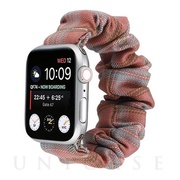 【Apple Watch バンド 41/40/38mm】シュシュバンド チェック柄 (シュシュ付き) TYPE-B (ピンク) for Apple Watch SE(第2/1世代)/Series9/8/7/6/5/4/3/2/1