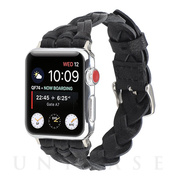 【Apple Watch バンド 45/44/42mm】ラティスレザーベルト (ブラック) for Apple Watch SE(第2/1世代)/Series8/7/6/5/4/3/2/1